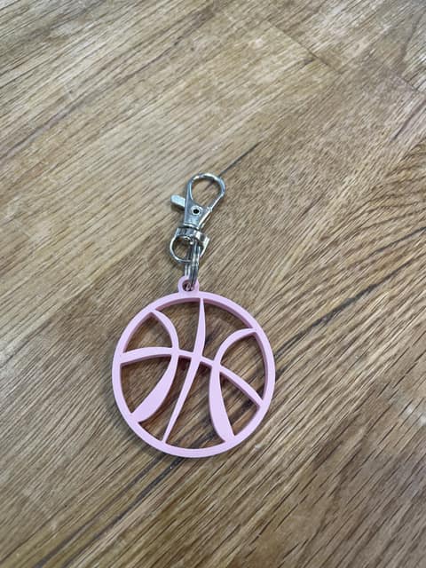 Basketboll i rosa, 3D-printade örhängen (bild 2)