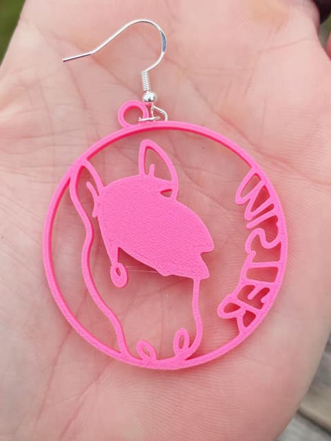Häst i rosa, 3D-printade örhängen (bild 2)