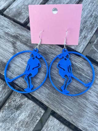 Innebandy, 3D-printade örhängen