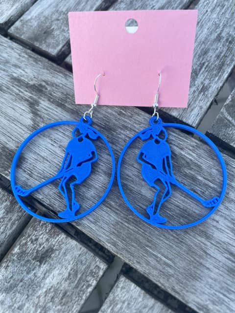 Innebandy, 3D-printade örhängen